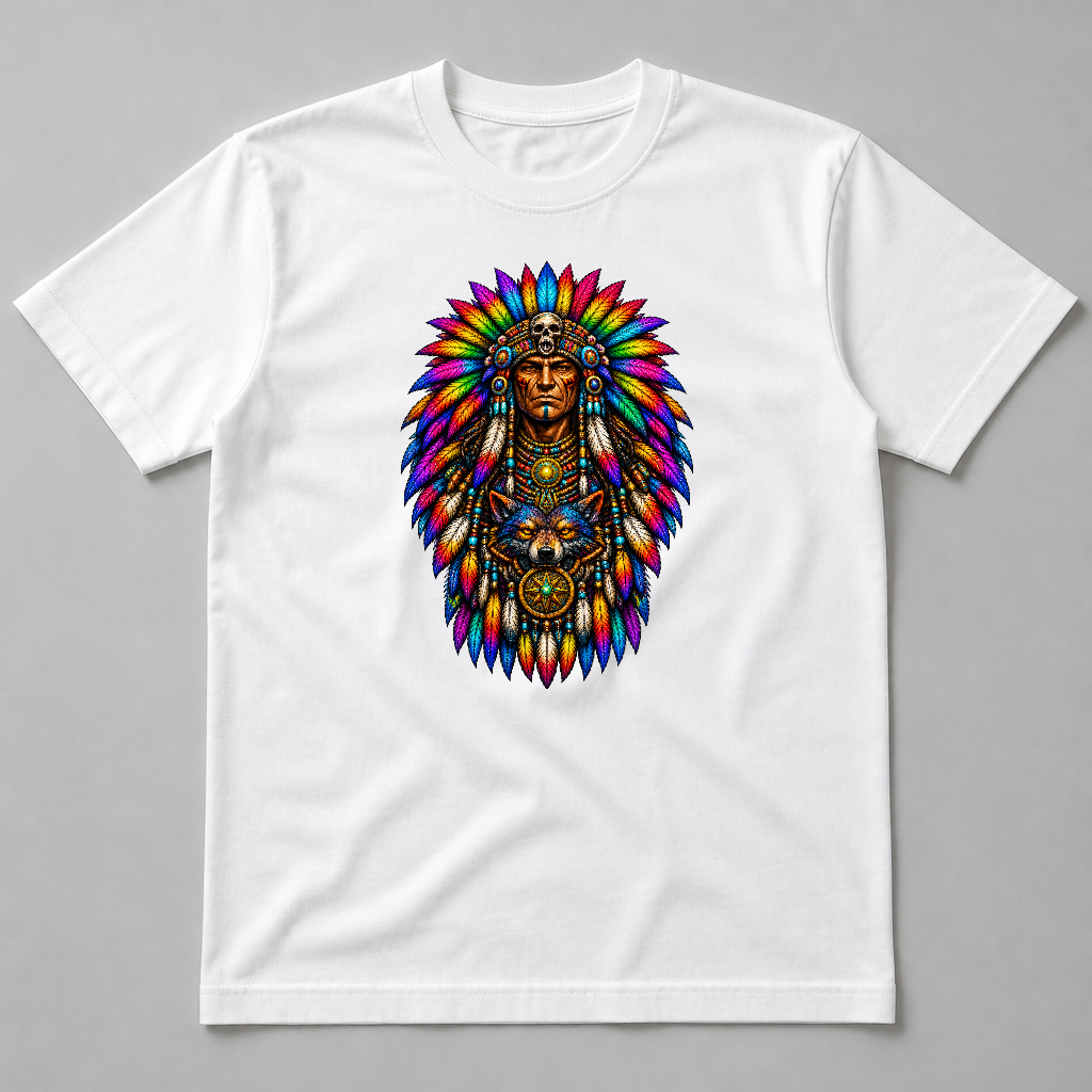COLORFUL TRIBAL WOLF PRINT