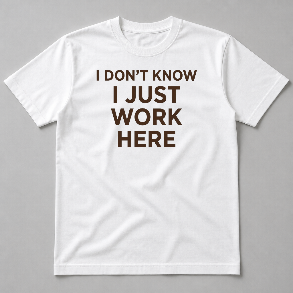 I DON T KNOW I JUST WORK HERE