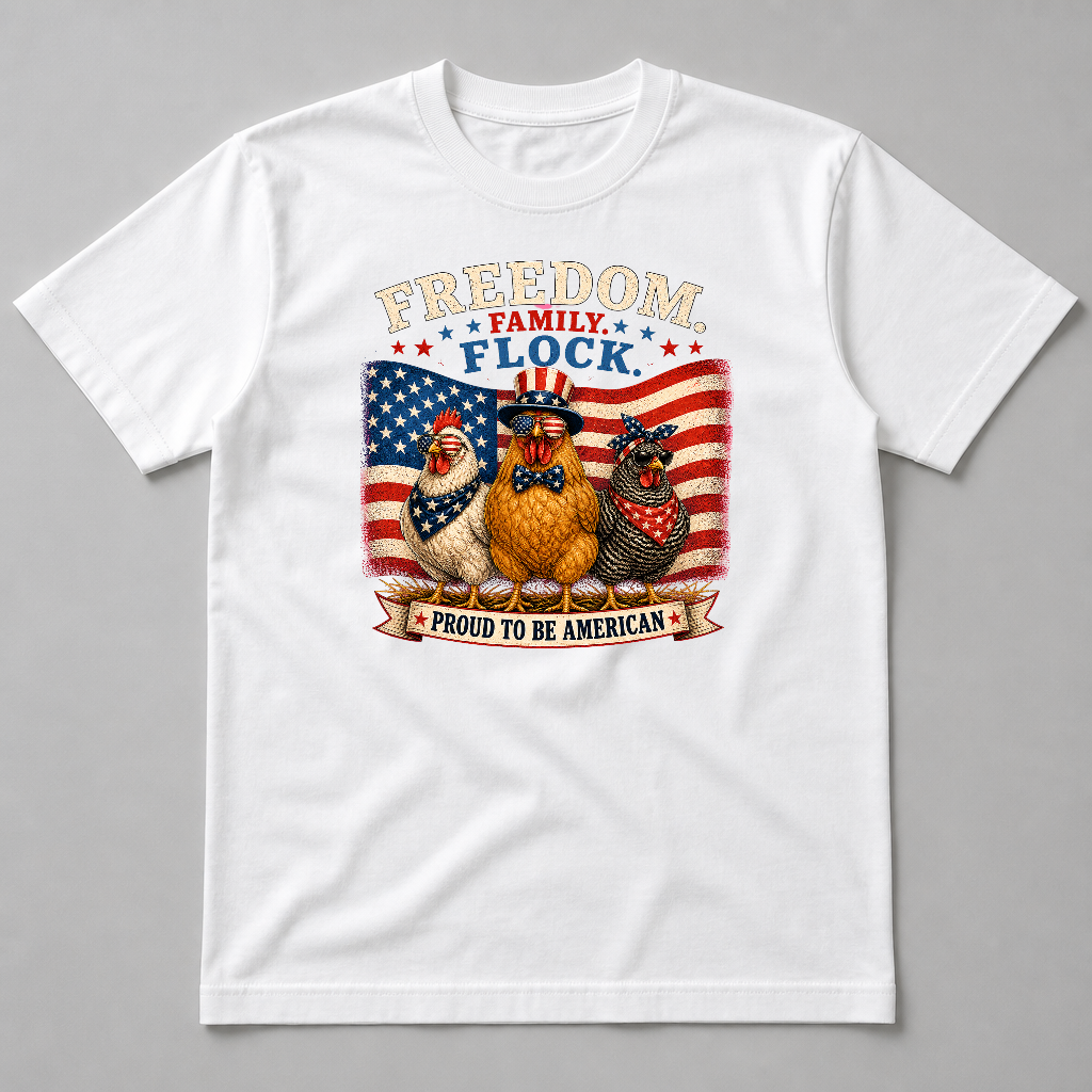 FREEDOM FAMILY FLOCK - PROUD TO BE AMERICAN - CHICKENS